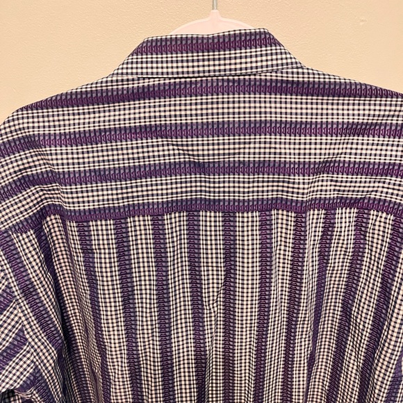 Robert Graham- Men’s XL -Purple & White -100% Cotton- Art Print Button-up Shirt - Picture 11 of 13